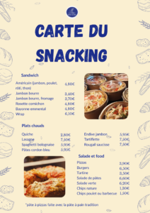 carte snacking les Frères Boulangers